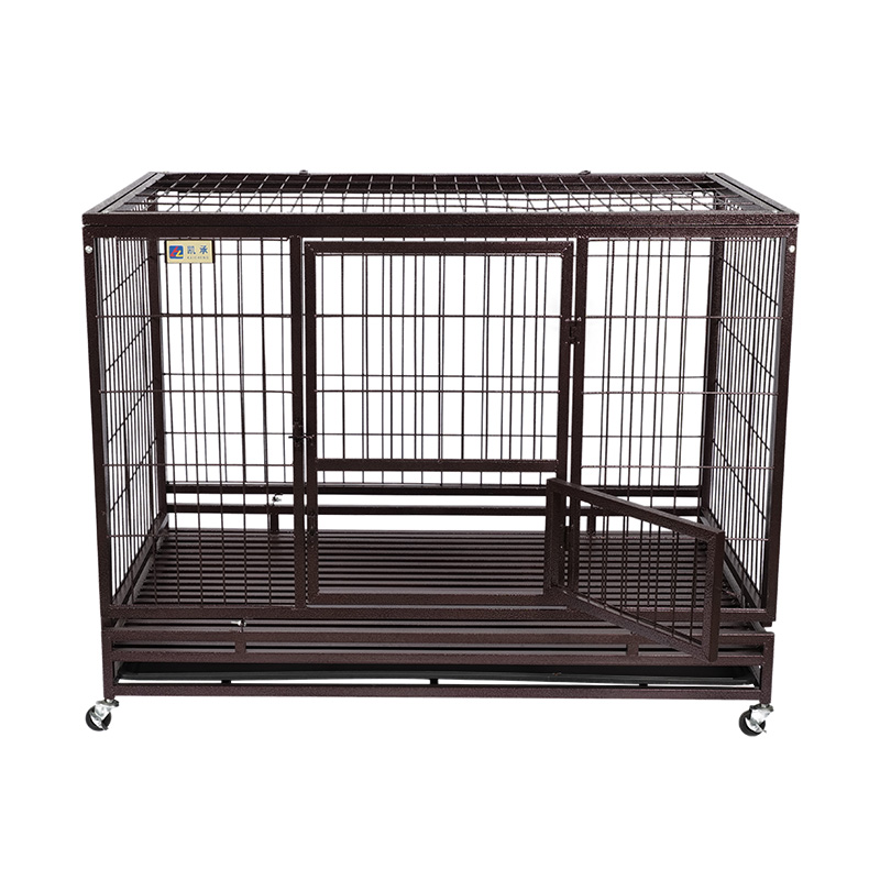 Cage de chien à tube carré à angle droit