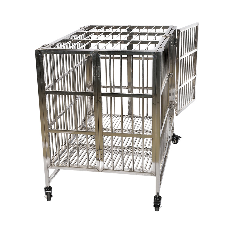 Cage de chien en acier inoxydable