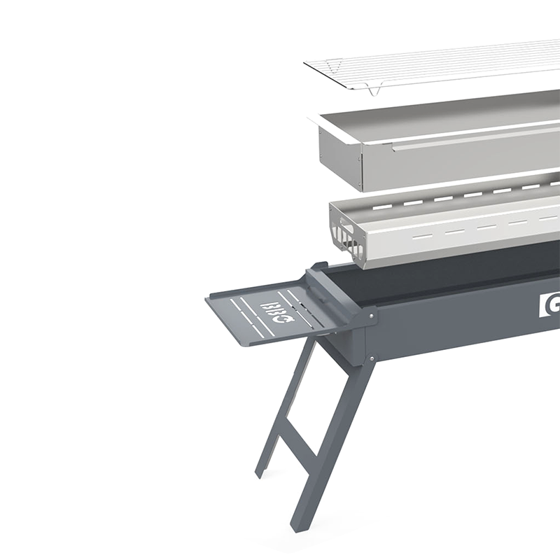 Grill de barbecue rectangulaire pliable extérieur