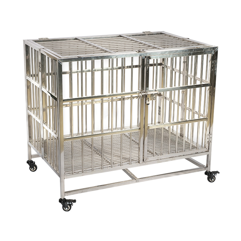 Cage de chien en acier inoxydable