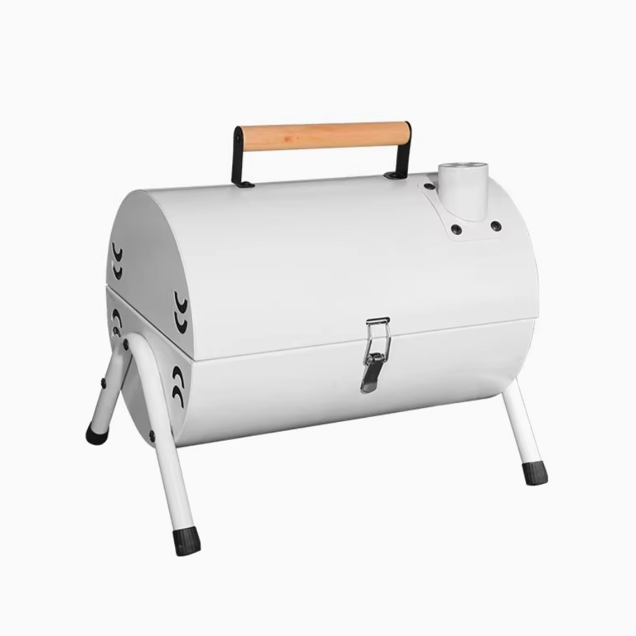 Poêle de barbecue en plein air portable poêle à barbecue à charbon à bois à charbon à bois à double face cylindrique