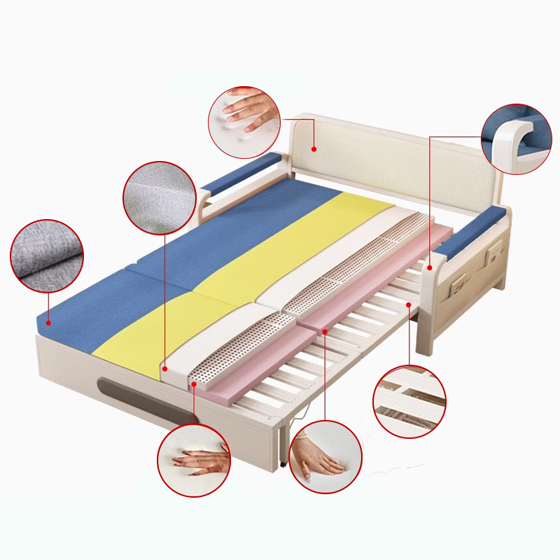 Canapé-lit pliable multifonctionnel en trois couleurs