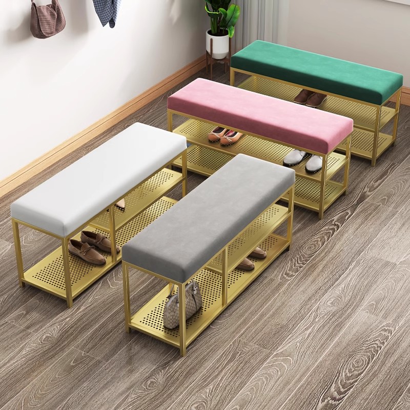 Style de partition de tabouret de chaussures de porte d'entrée simple