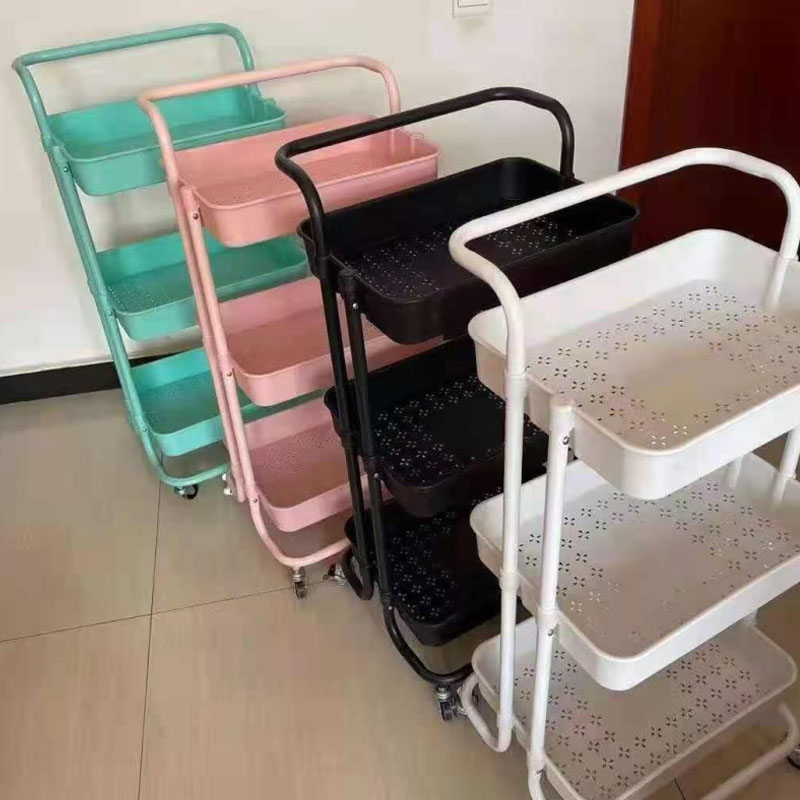 Étagère de chariot mobile à manche unique à plusieurs niveaux à plusieurs niveaux
